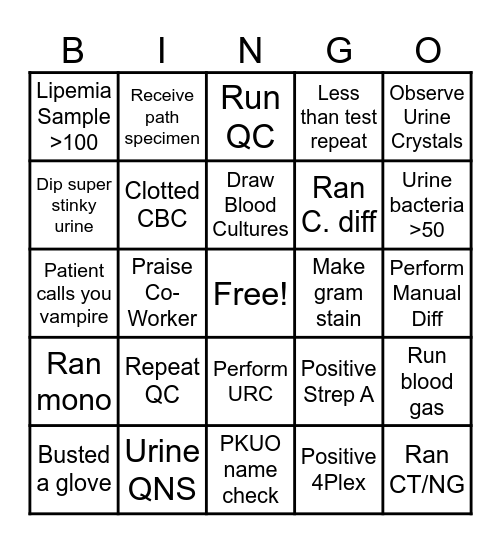 Lab Week Bingo Card
