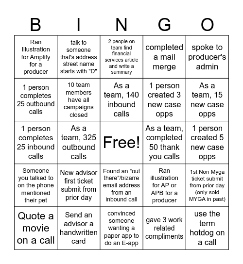 Athene BINGO Card