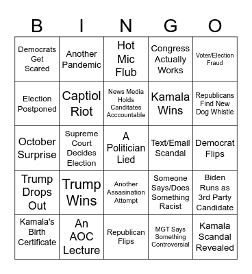 Election Cycle BINGO Card