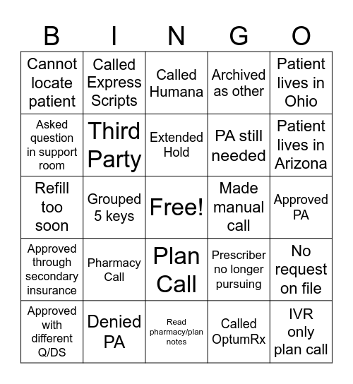 PA PPQ BINGO! Bingo Card