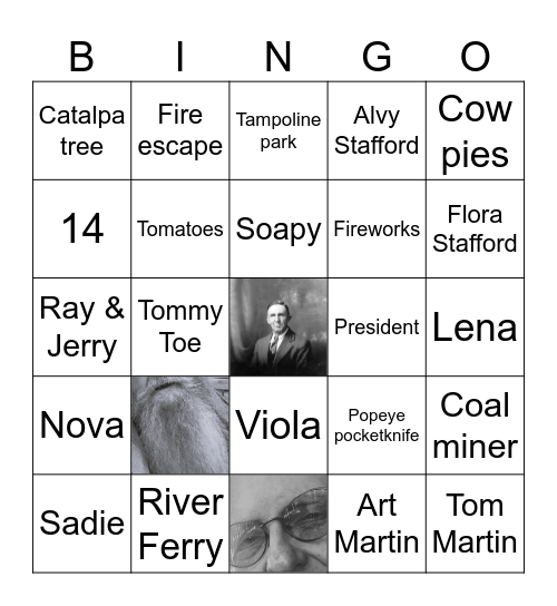 STAFFORD FAMILY Bingo Card