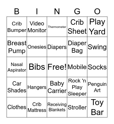 Gift Bingo Card