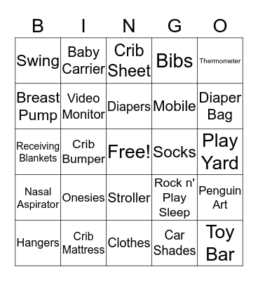 Gift Bingo Card