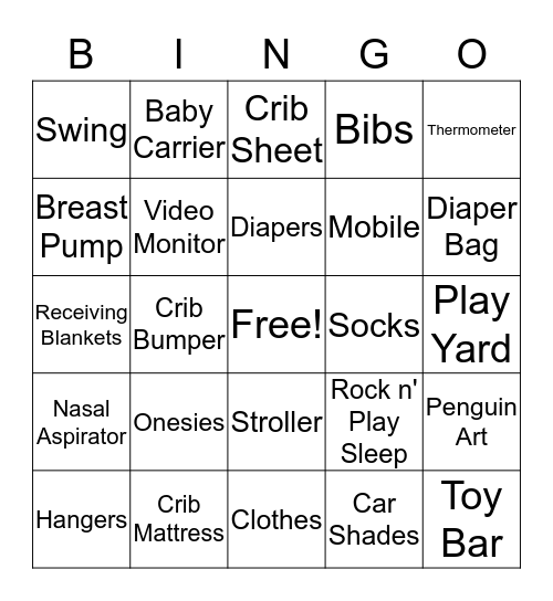 Gift Bingo Card