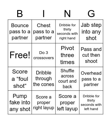 basketball bingo Card