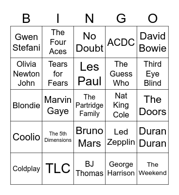 Time Warp 1 2024 Bingo Card