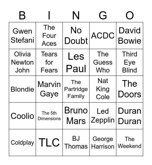 Time Warp 1 2024 Bingo Card