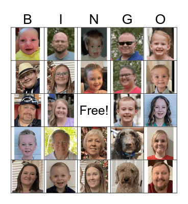 Brown Family Bingo Card