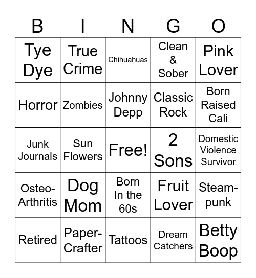 Annas BINGO Card