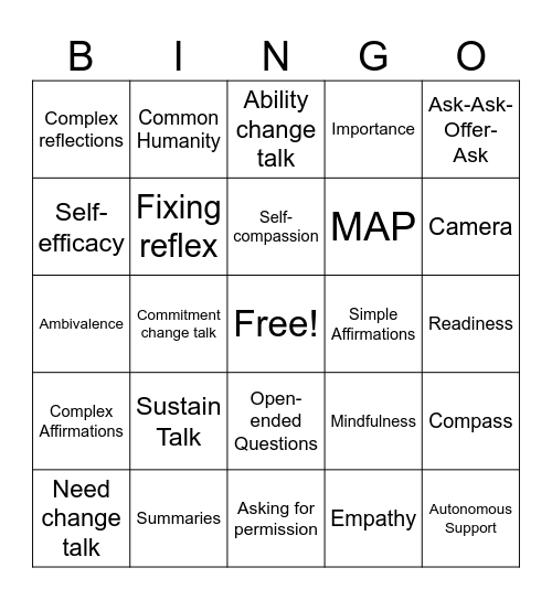 MI Bingo Card