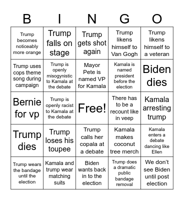 2024 American shitshow bingo Card