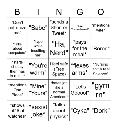 Jake Bingo Card