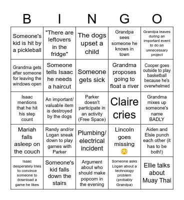 Dunn Family Reunion Bingo Card