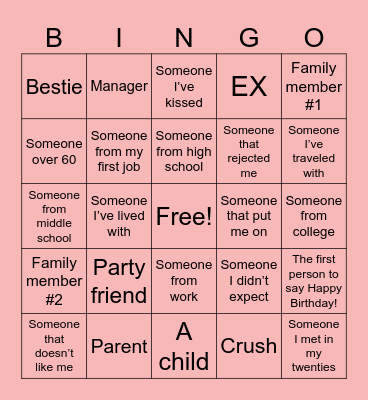Birthday BINGO🎂 Bingo Card