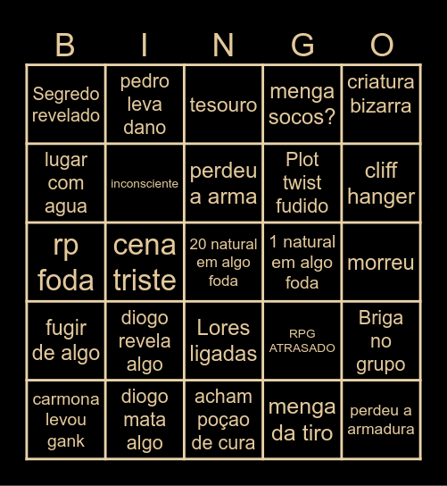 RPG Bingo Card