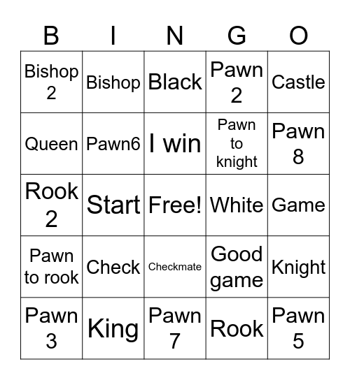 Chess Bingo Card