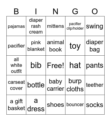 BABY SHOWER BINGO Card