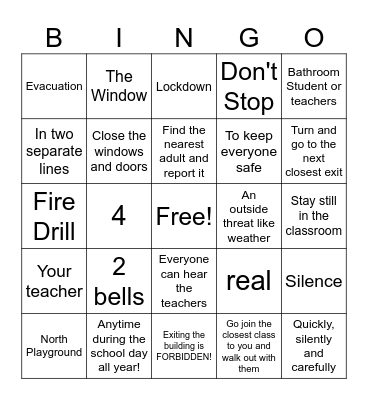 Back to School Bingo Card