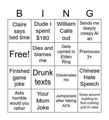 BINGO Card