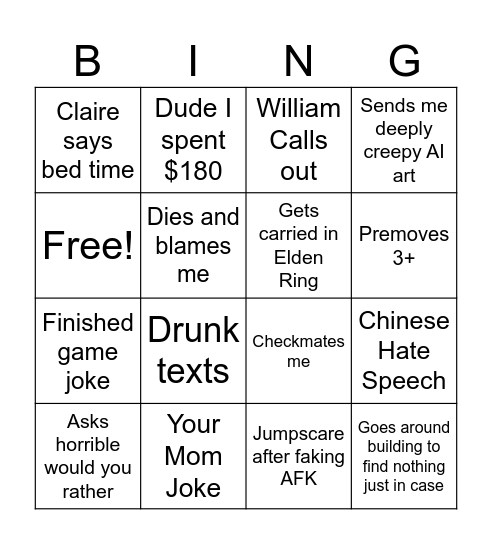 BINGO Card