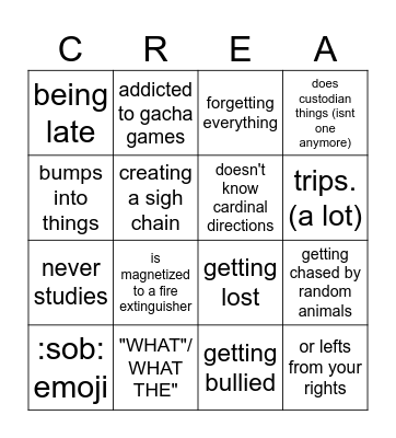 CREAS BINGO CARD Bingo Card