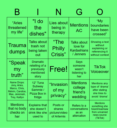 That's So Alexa! Bingo Card