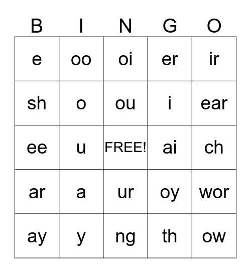 Writing Road to Reading Bingo Card