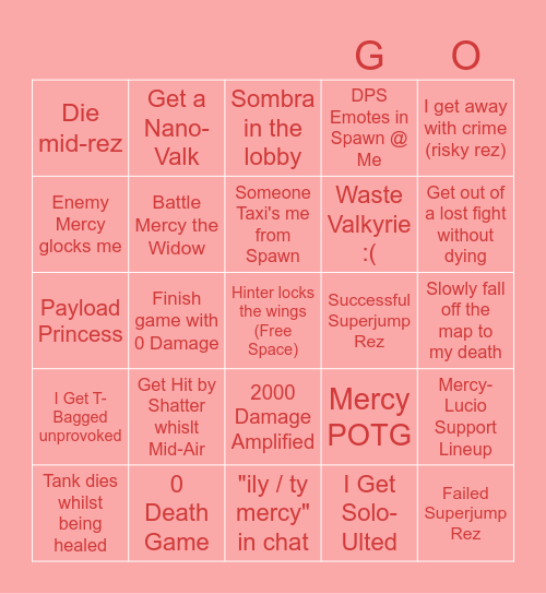 Mercy Bingo Card