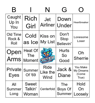Journey and Friends Bingo Card