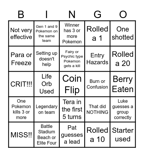 Then we react bingo Vinny Bingo Card