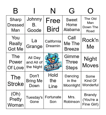 Skynyrd and Friends Bingo Card