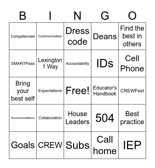 MGM Round Robin Bingo Card