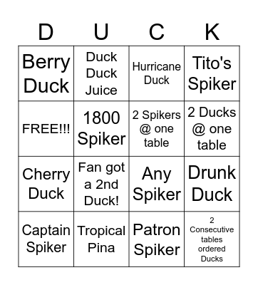 SERVER BINGO Card