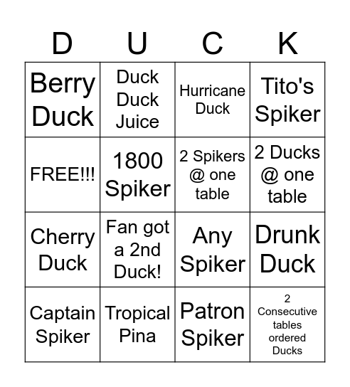 SERVER BINGO Card