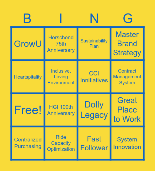 2025 Big Rocks Bingo Card