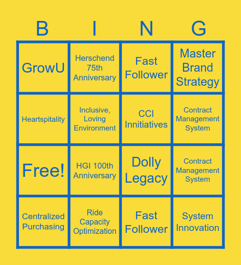 2025 Big Rocks Bingo Card
