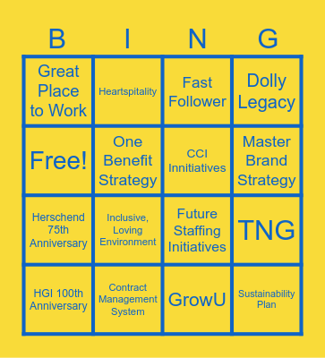 2025 Big Rocks Bingo Card