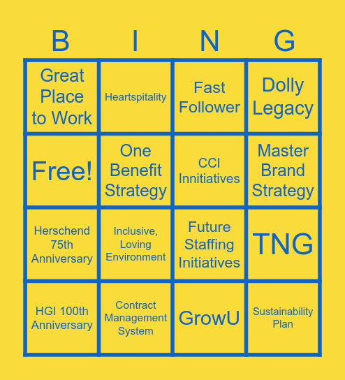 2025 Big Rocks Bingo Card