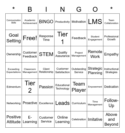 Virtual Bingo Card