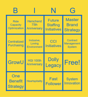 2025 Big Rocks Bingo Card