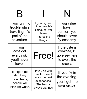 Conditional Bingo of Unpopular Opinions Bingo Card