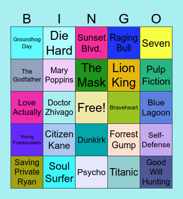 Movies Bingo Card