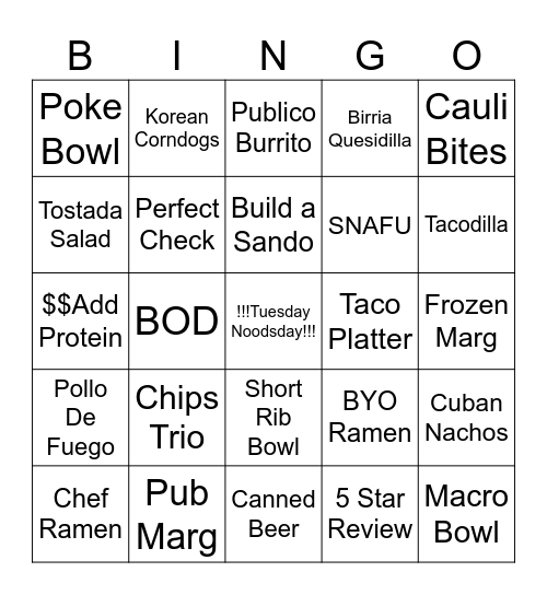 CLUBLICO BINGO Card