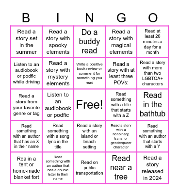 Summer Reading with Skull Rock Broadcast Bingo Card
