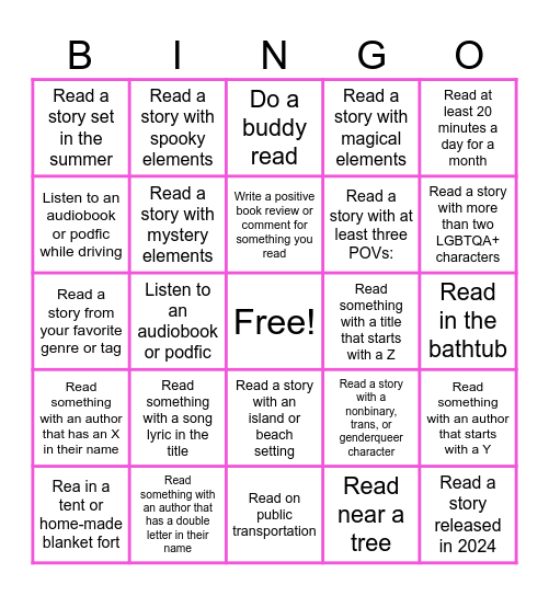 Summer Reading with Skull Rock Broadcast Bingo Card