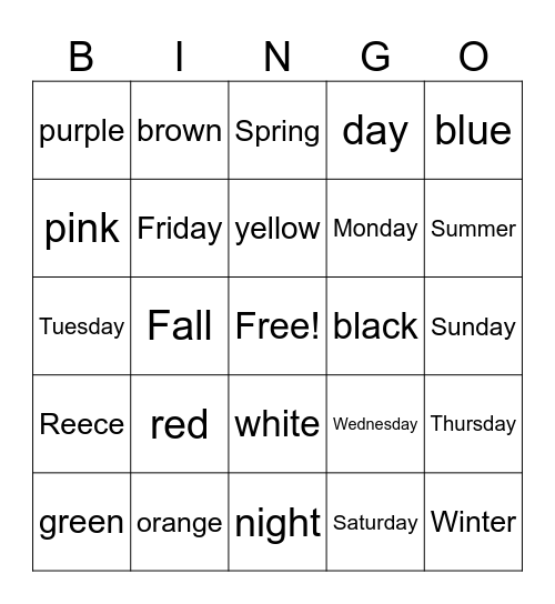 Words! Words! Words! Bingo Card