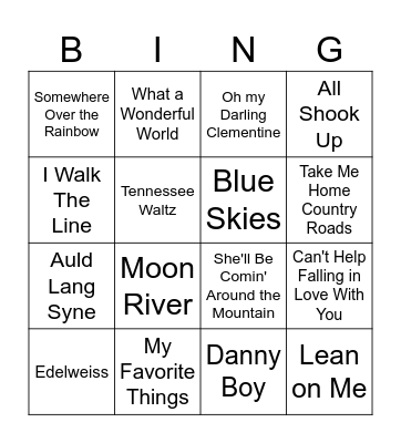 Musical Bingo! Bingo Card