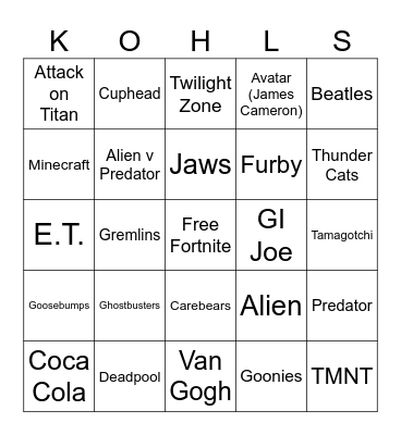 Future Secret Lairs Bingo Card