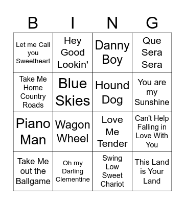 Musical Bingo! Bingo Card