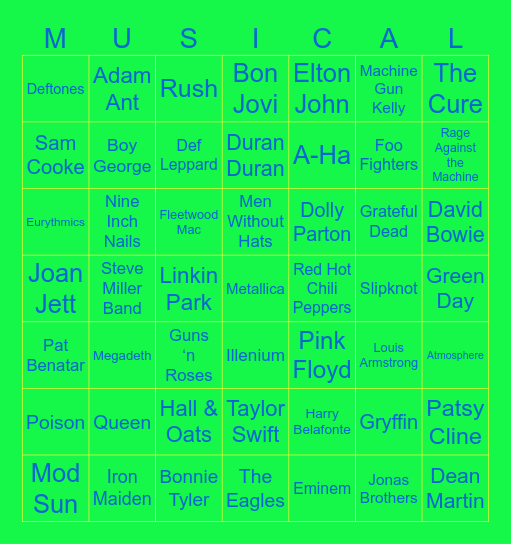 Musical Bingo! Bingo Card